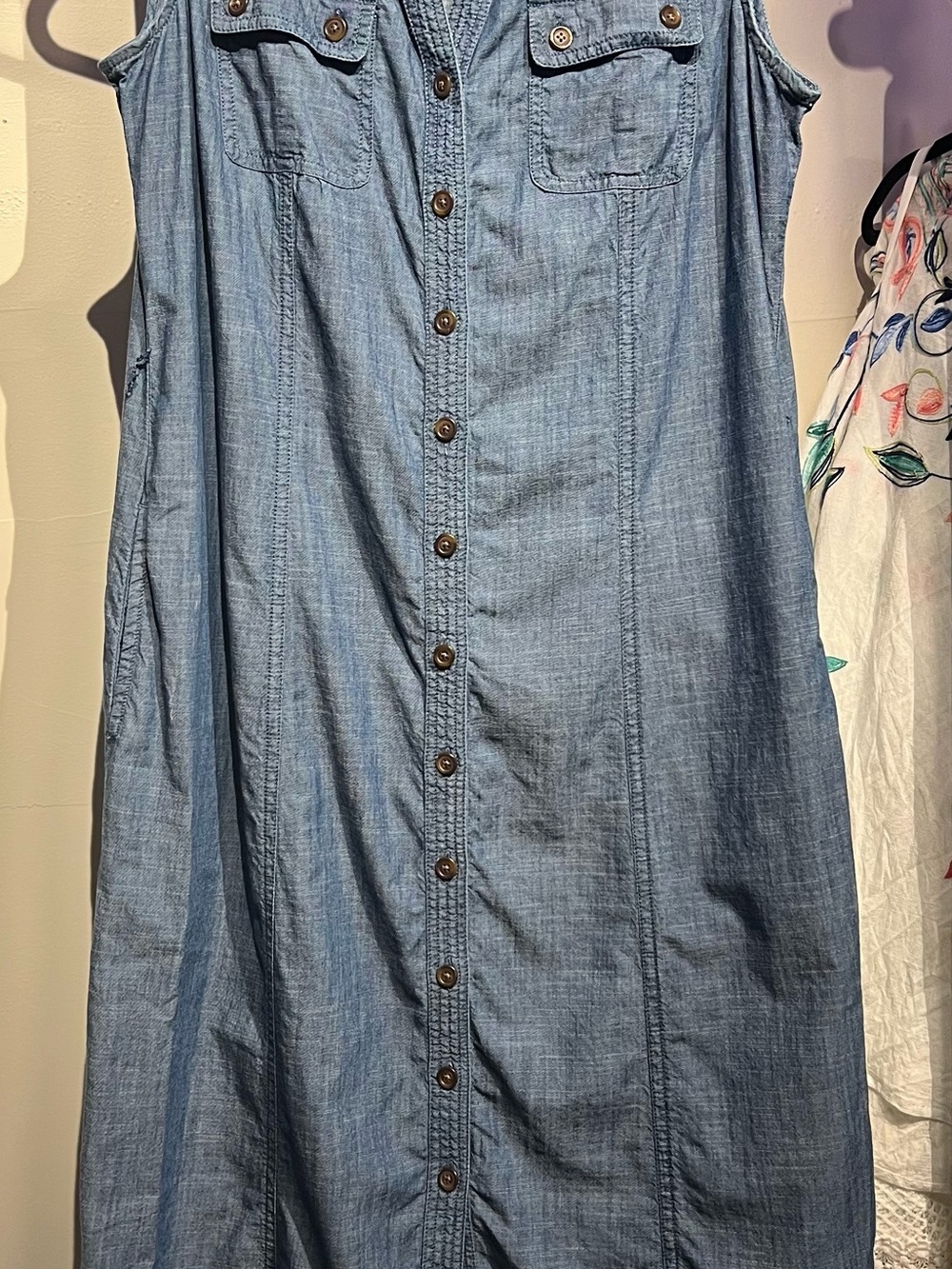 Talbots Light Blue Chambray Button-Front Dress Size 4